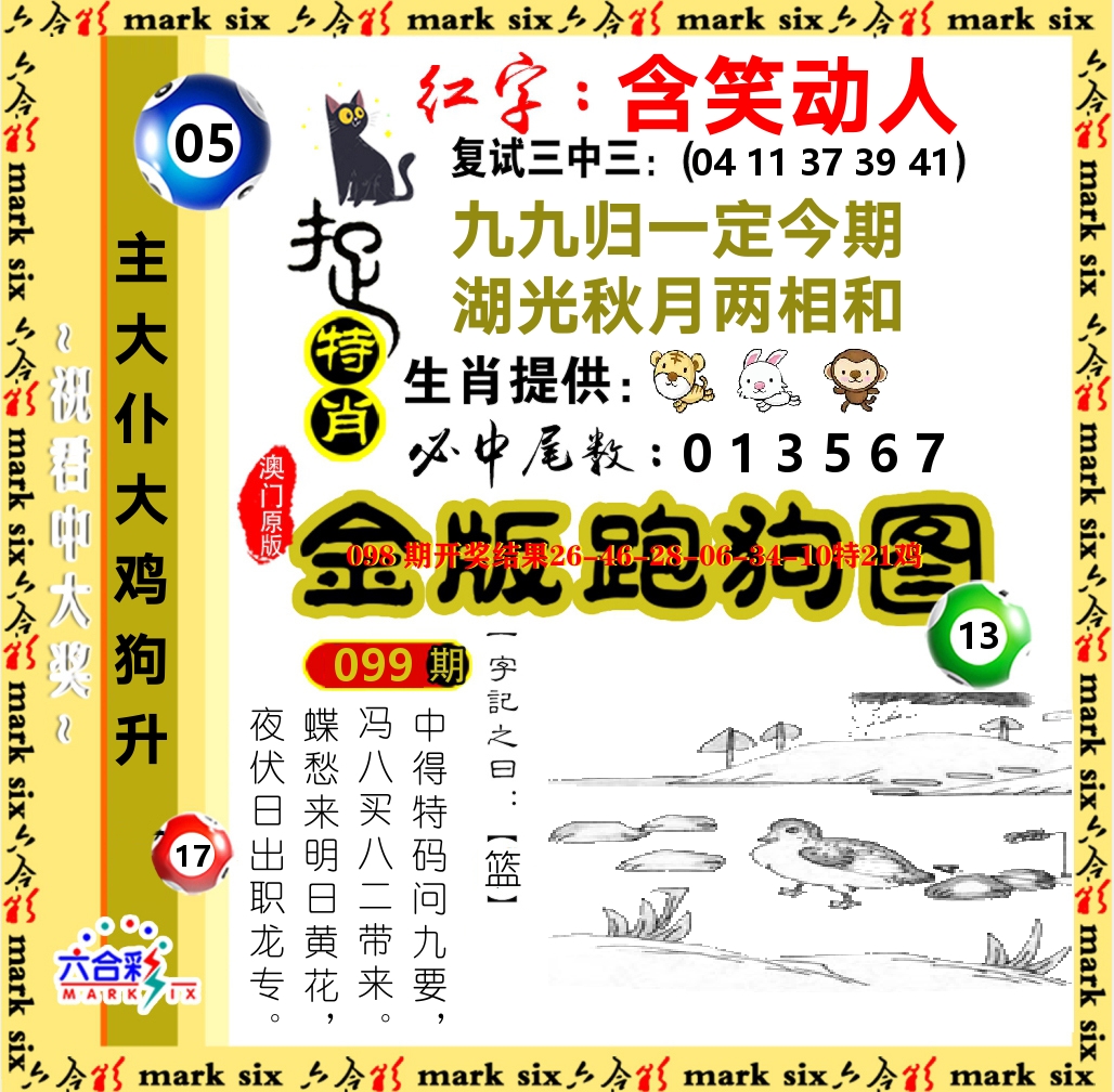 金版跑狗图 第99期