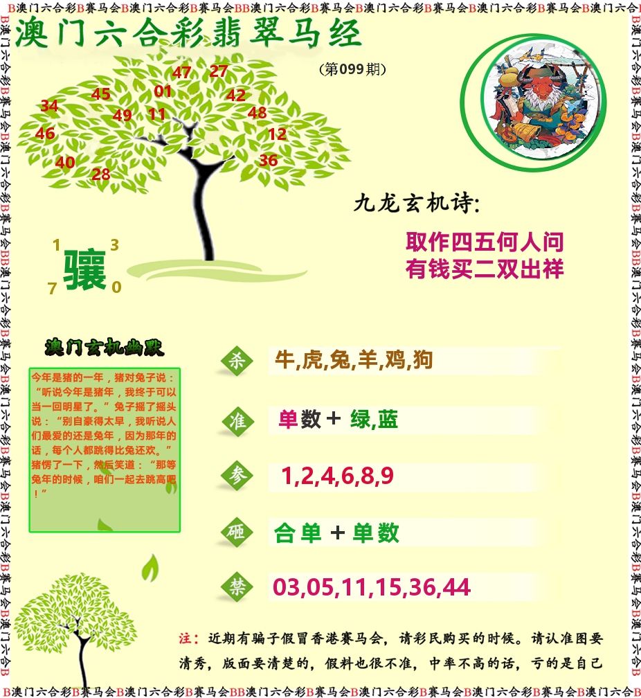翡翠马经 第99期
