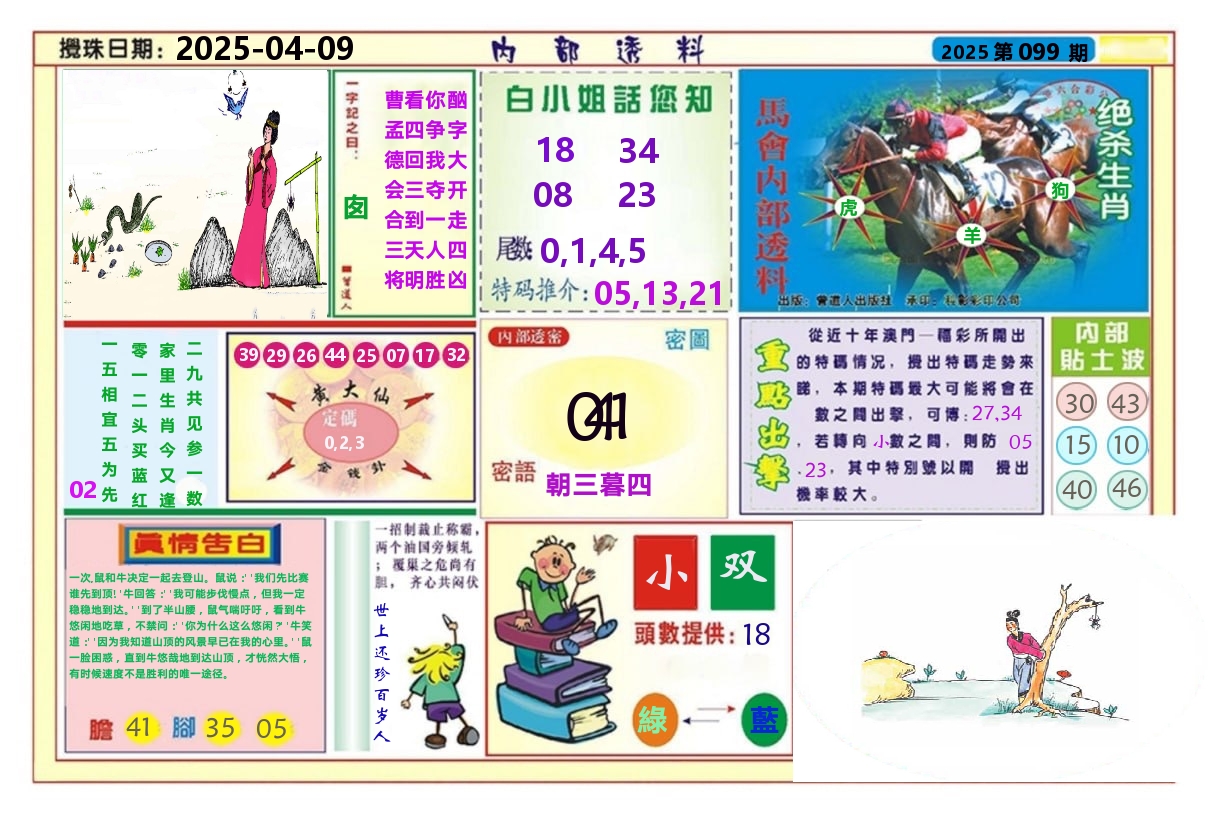澳门内部透料A 第99期