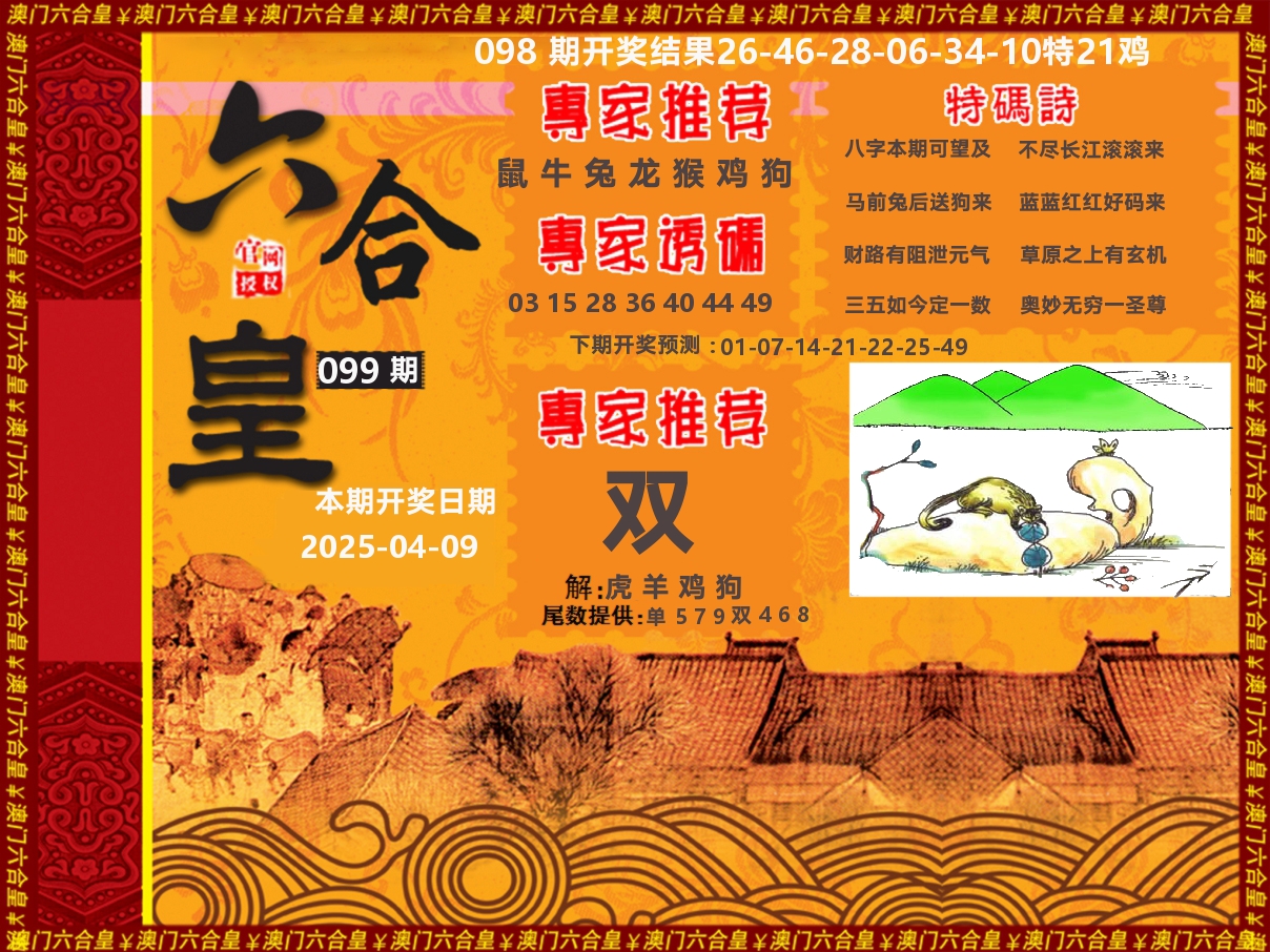六合皇系列 第99期