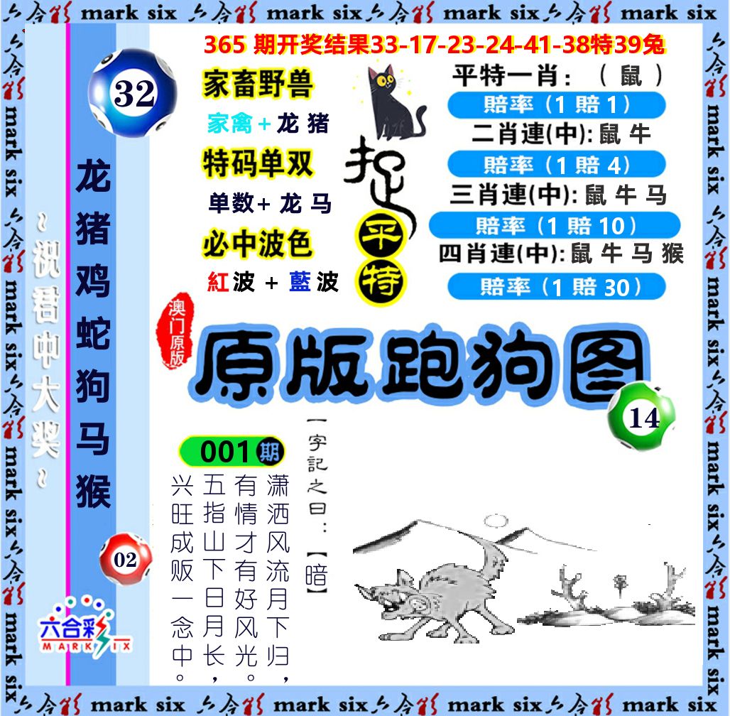 原版跑狗图 第1期