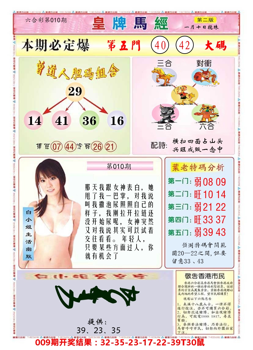 澳门皇牌马经B 第10期
