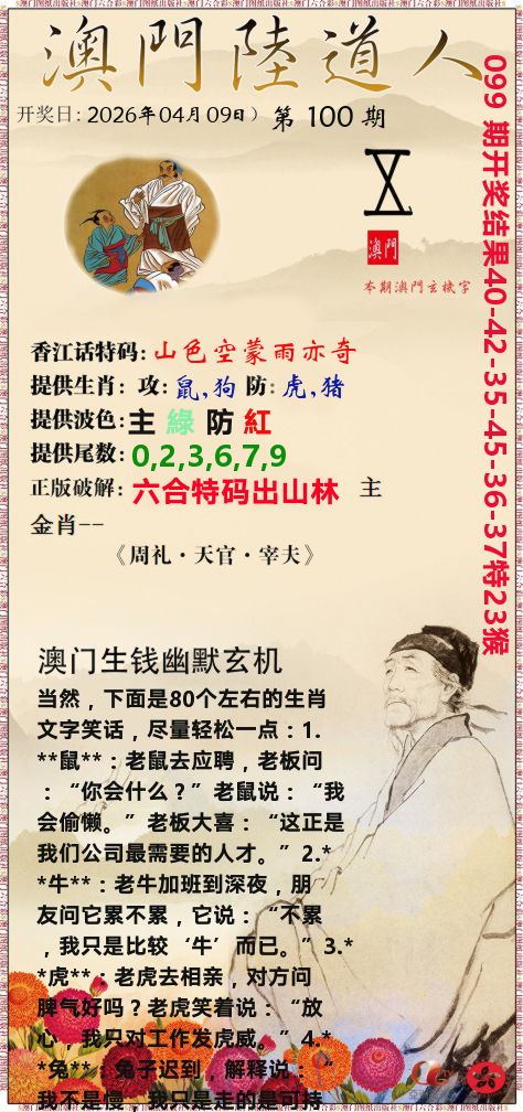 澳门陆道人 第100期