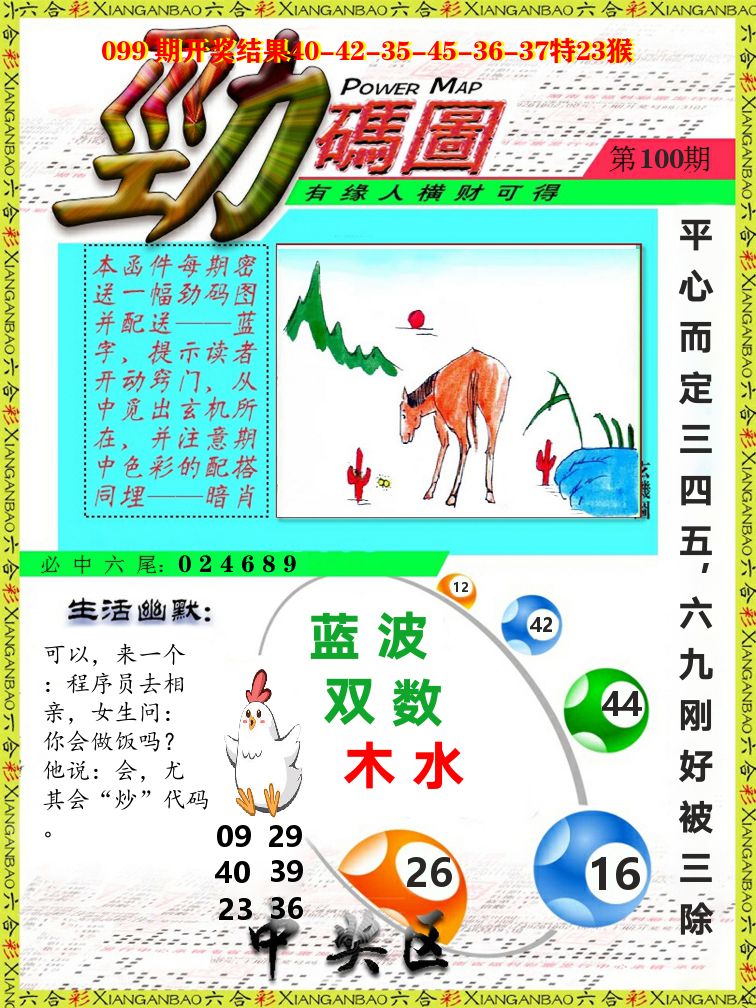 劲码图 第100期