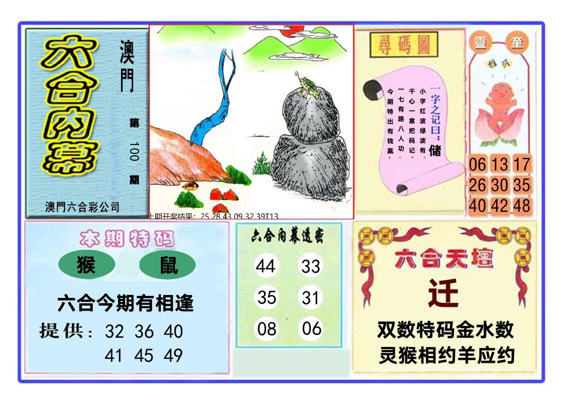 六合内幕 第100期