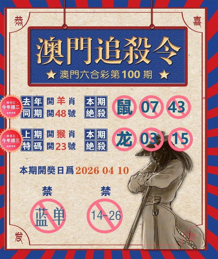 澳门追杀令 第100期