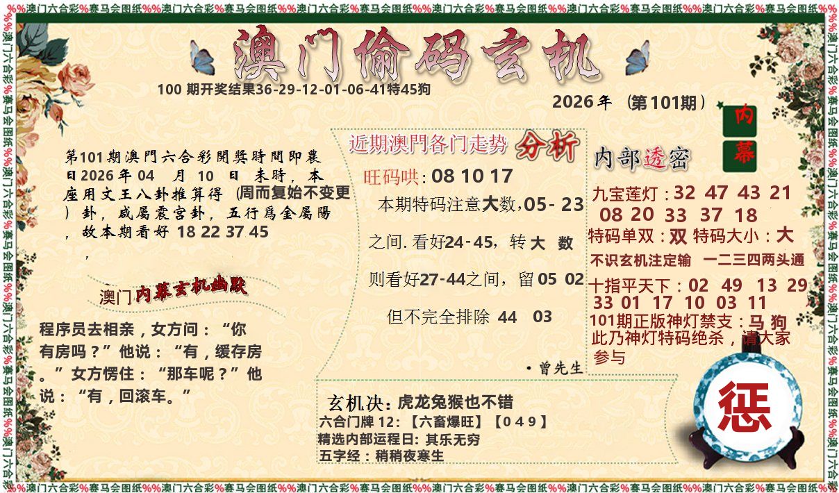 偷码玄机 第101期