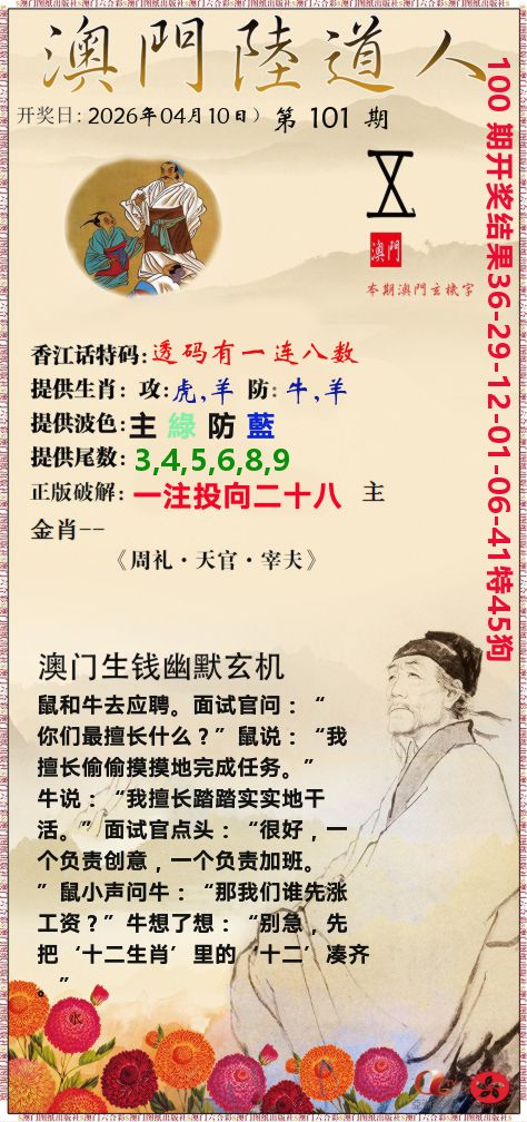 澳门陆道人 第101期