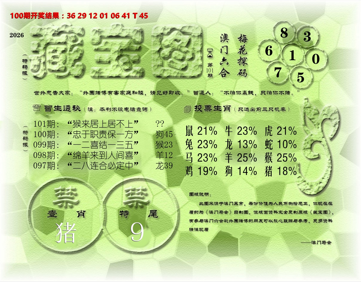 老《藏宝图》 第101期