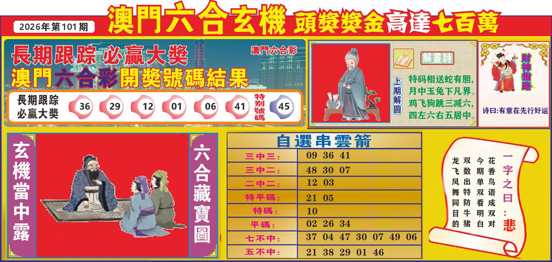 七星彩图C 第101期