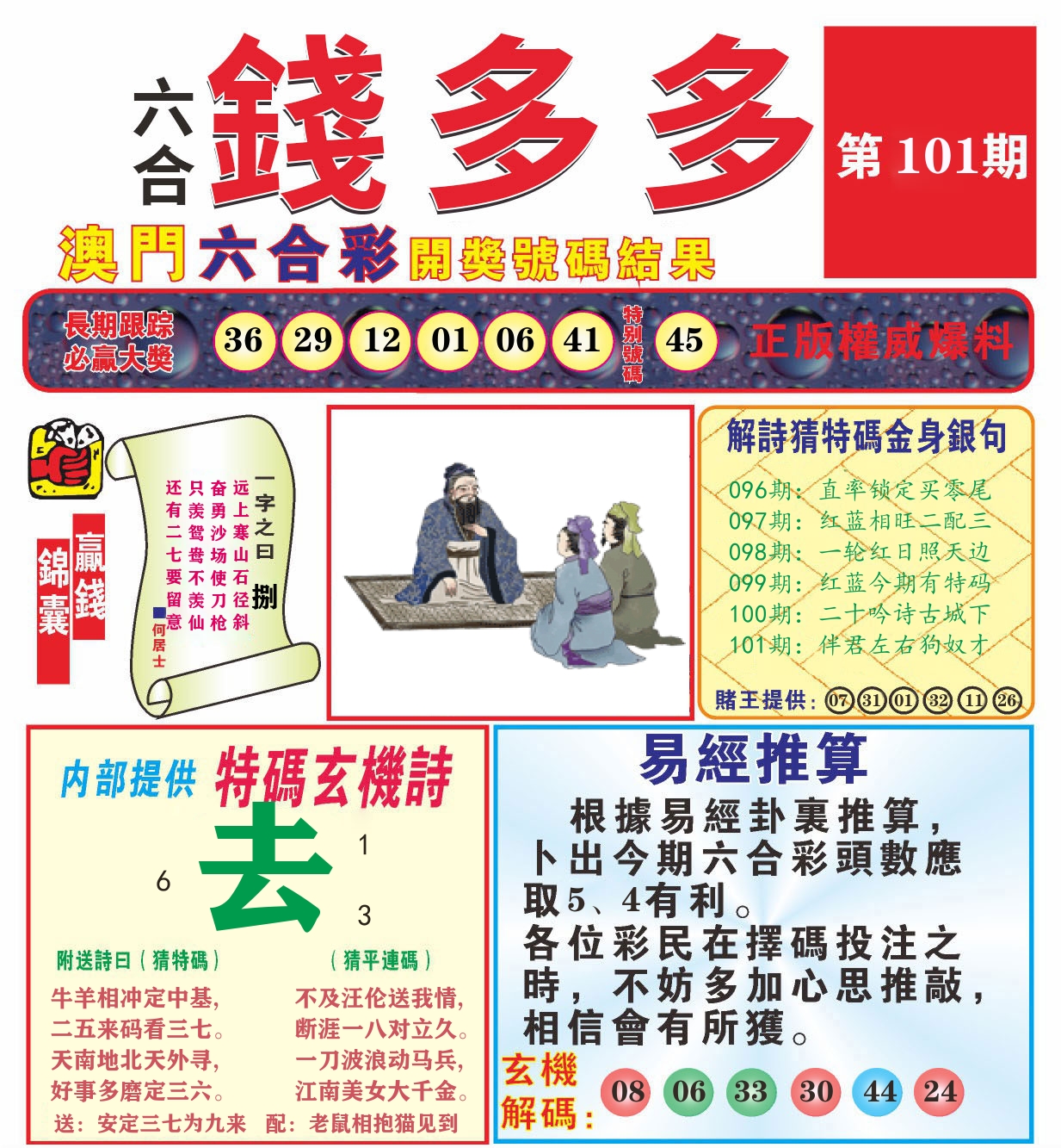 澳门钱多多B 第101期
