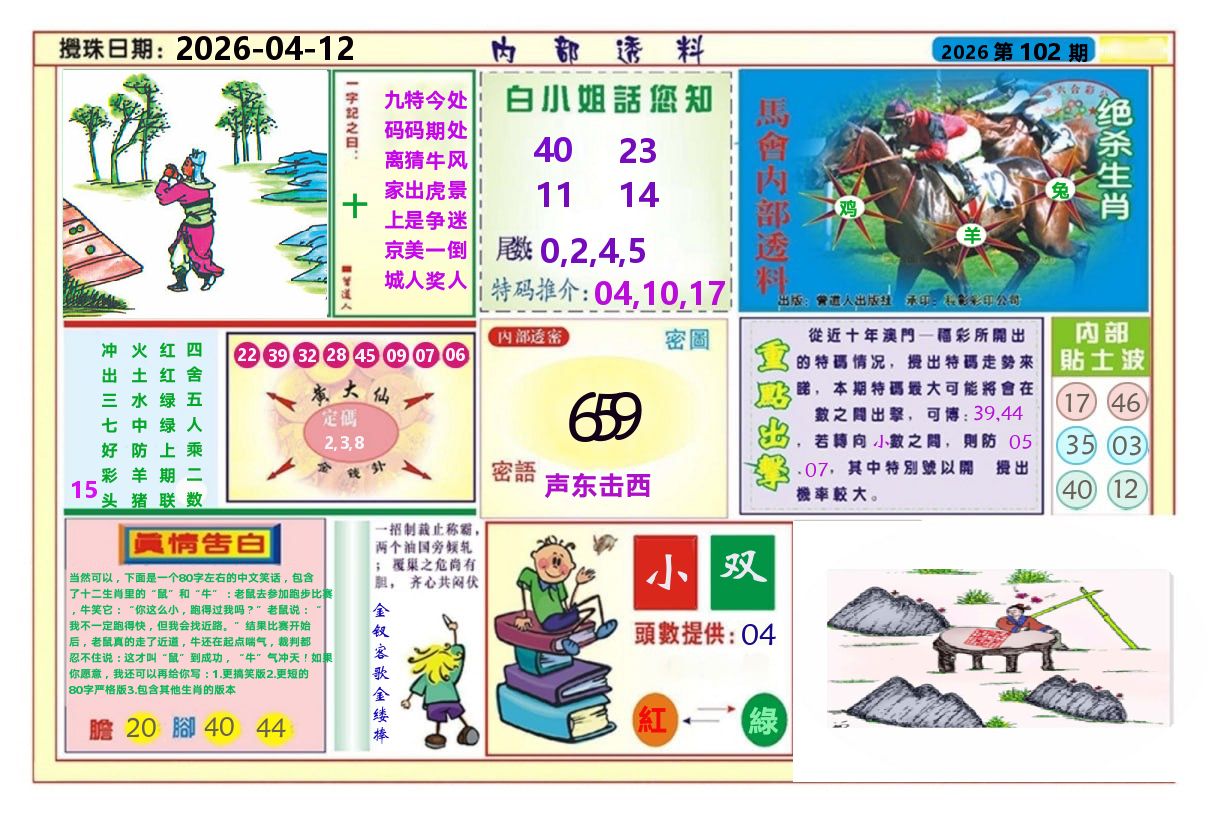 澳门内部透料A 第102期