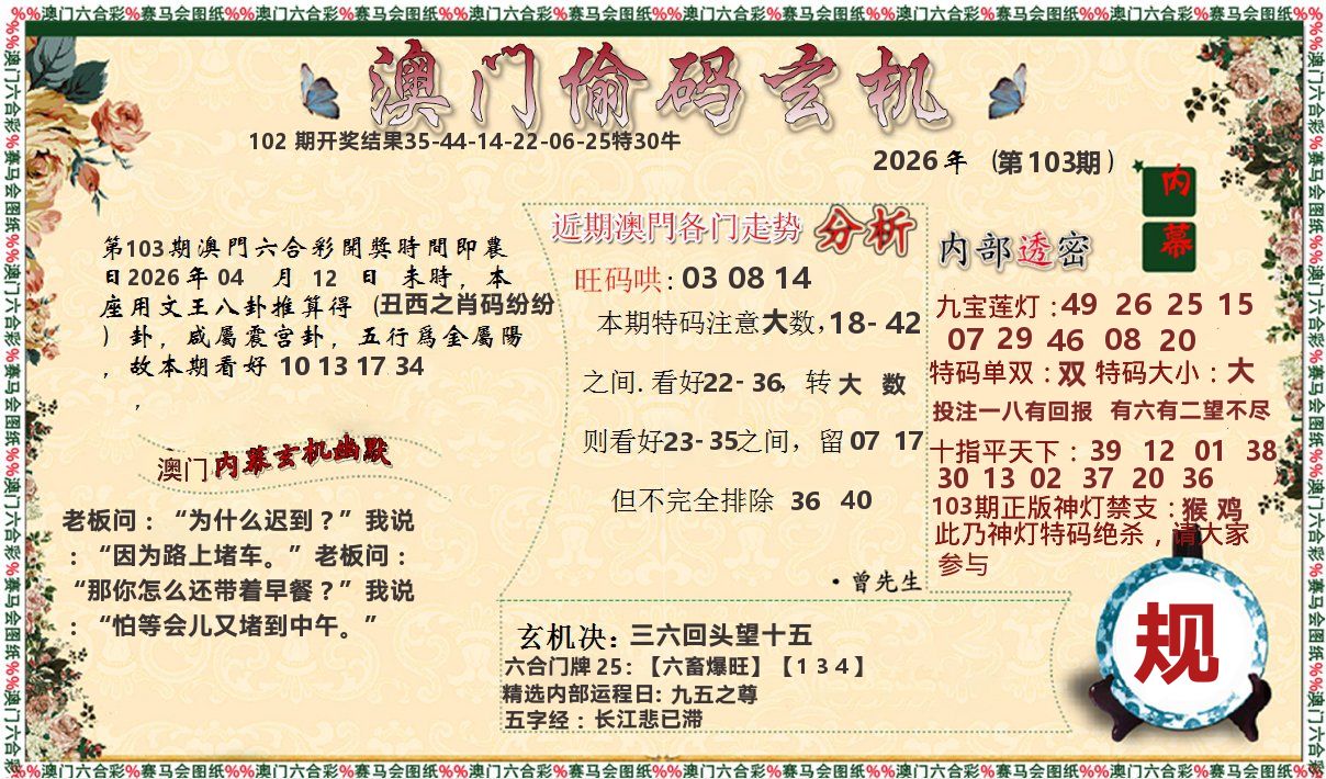 偷码玄机 第103期