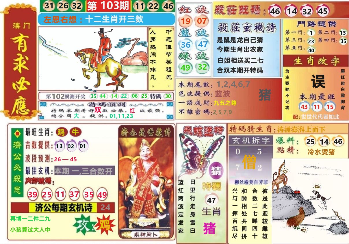 澳门有求必应 第103期
