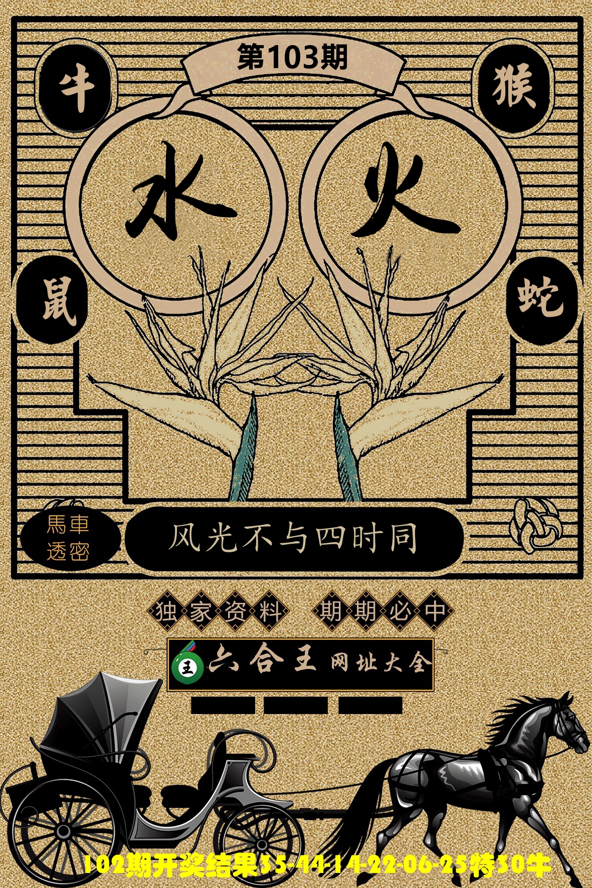 六合王马车透密 第103期