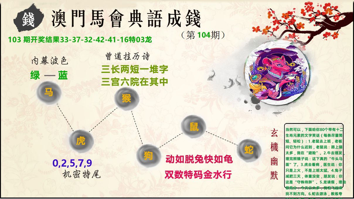 典语成钱 第104期