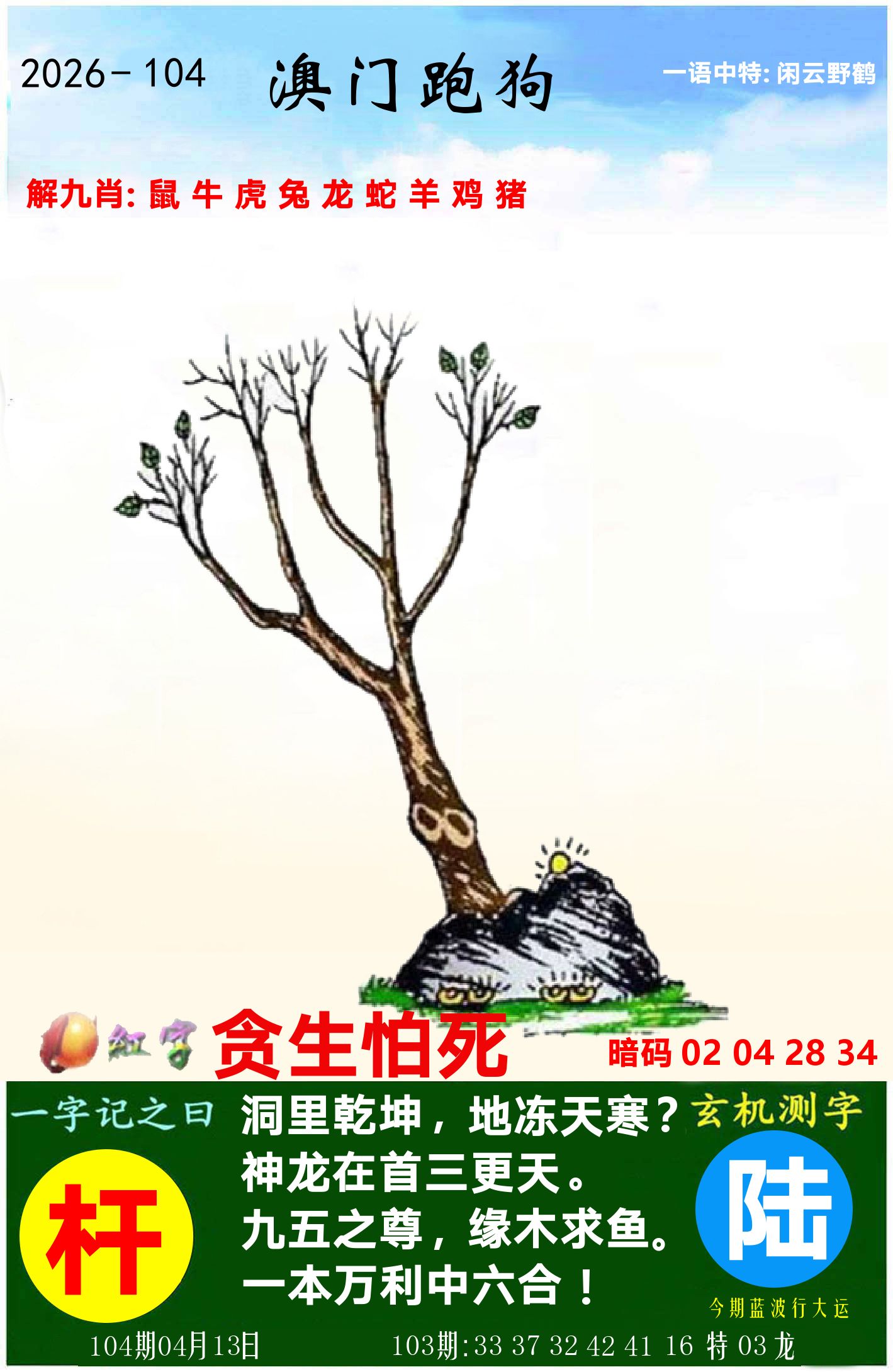 澳门跑狗图 第104期