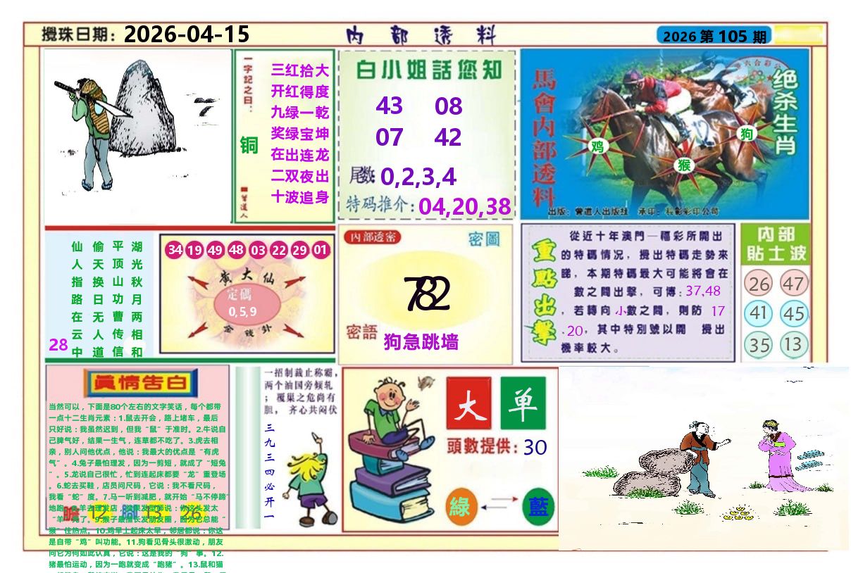 澳门内部透料A 第105期