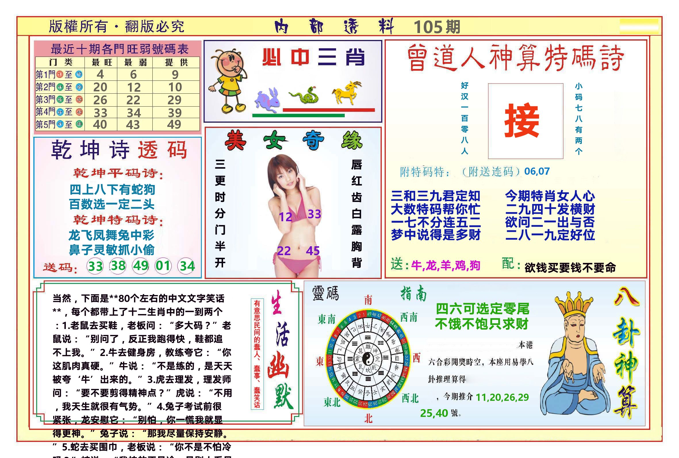 澳门内部透料B 第105期