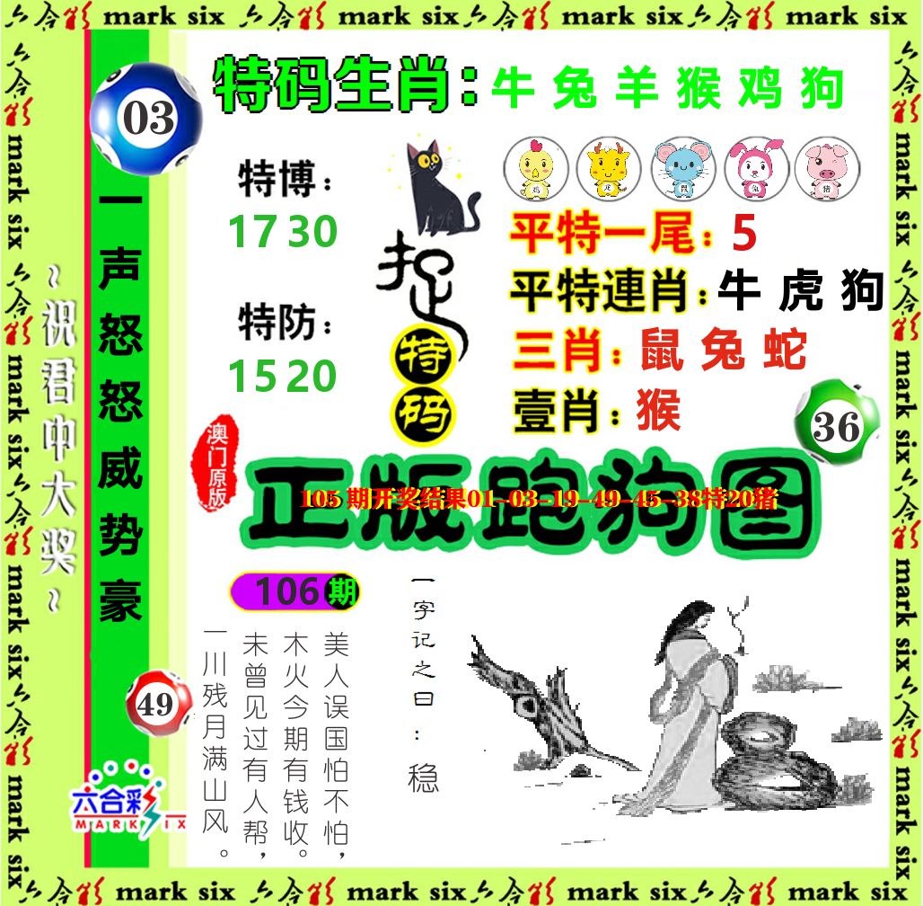正版跑狗图 第106期