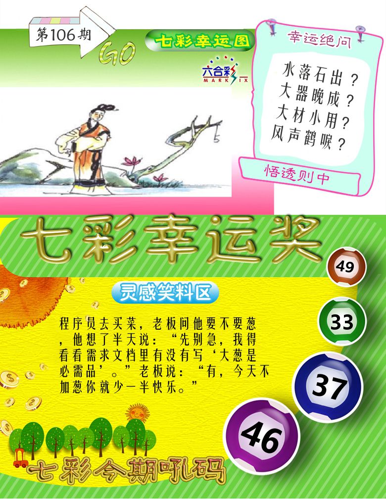 七彩幸运奖 第106期
