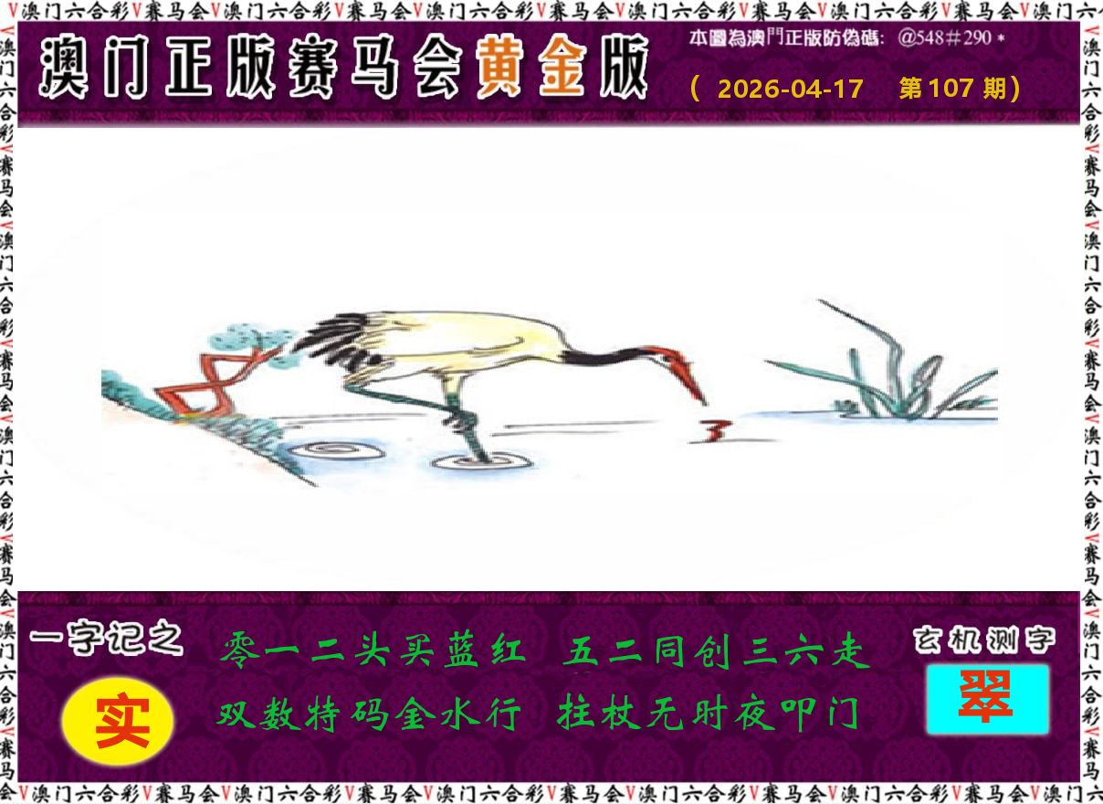 赛马会黄金版 第107期
