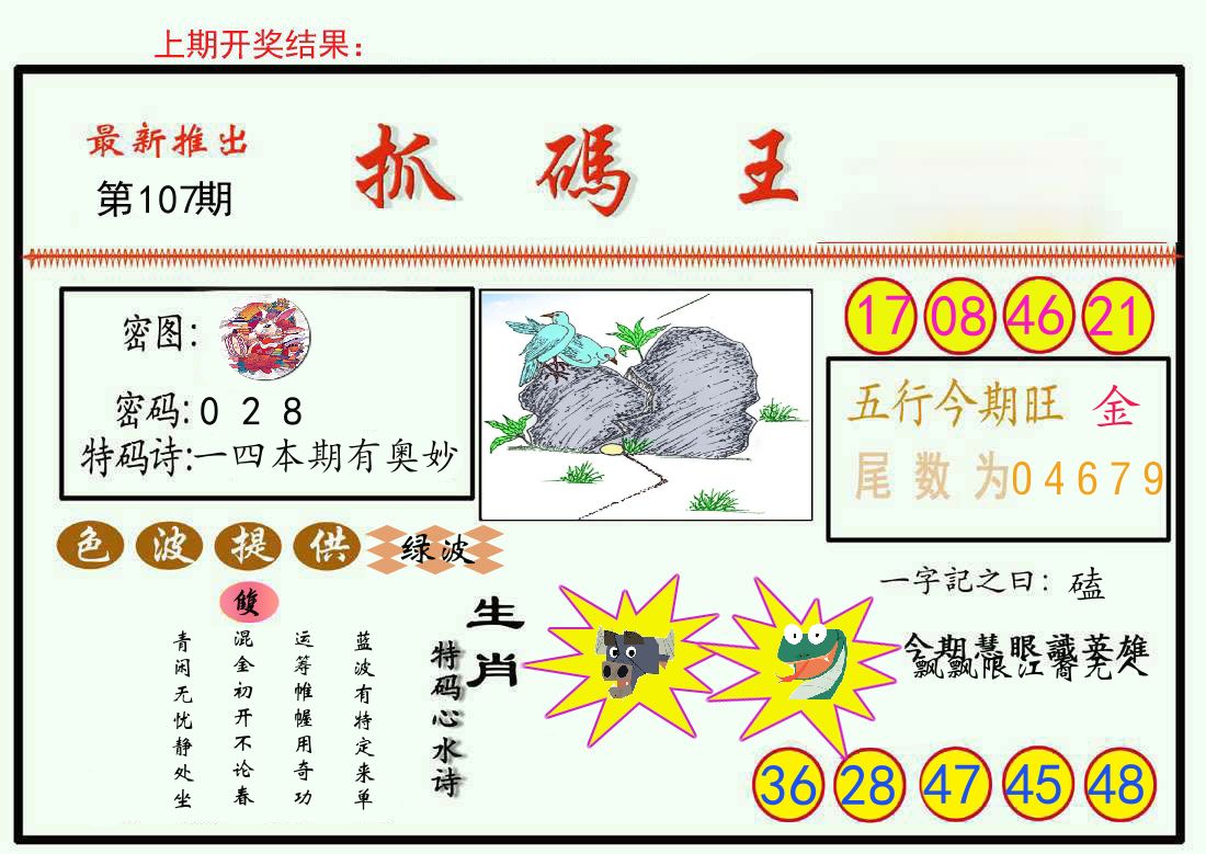 最新抓码王 第107期