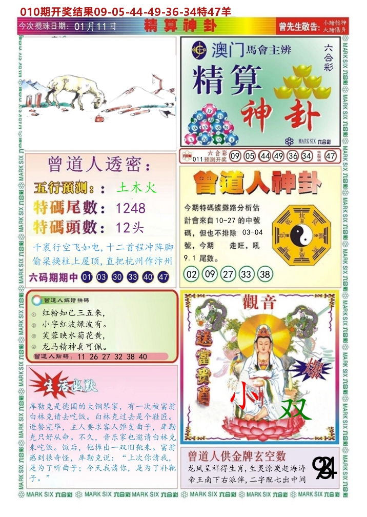 澳门精算神卦 第11期