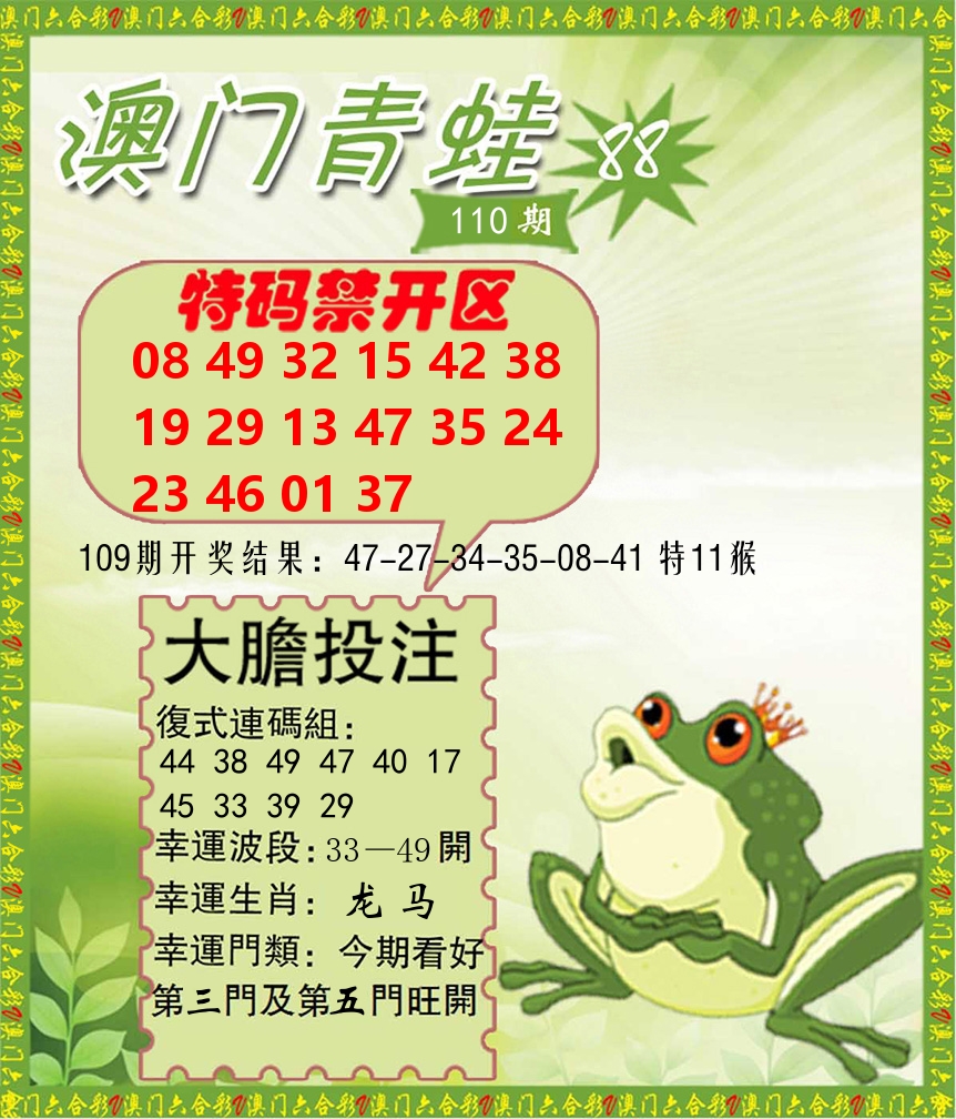 青蛙系列88 第110期