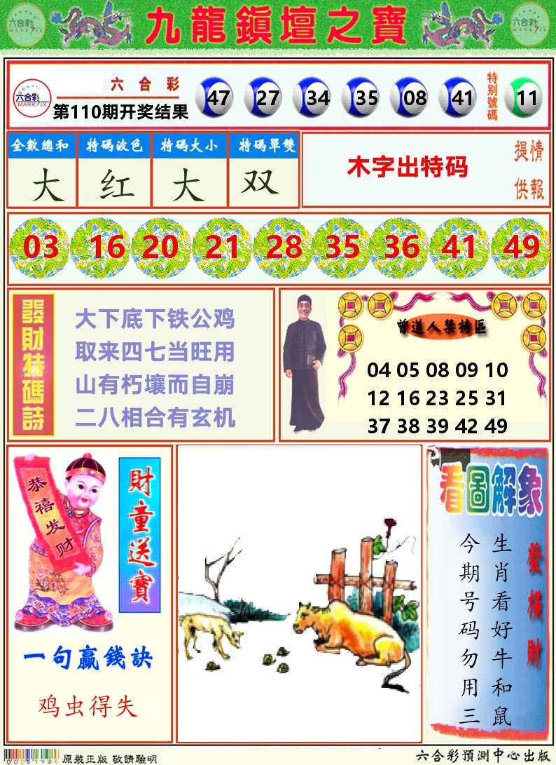 挂牌解特码A 第110期