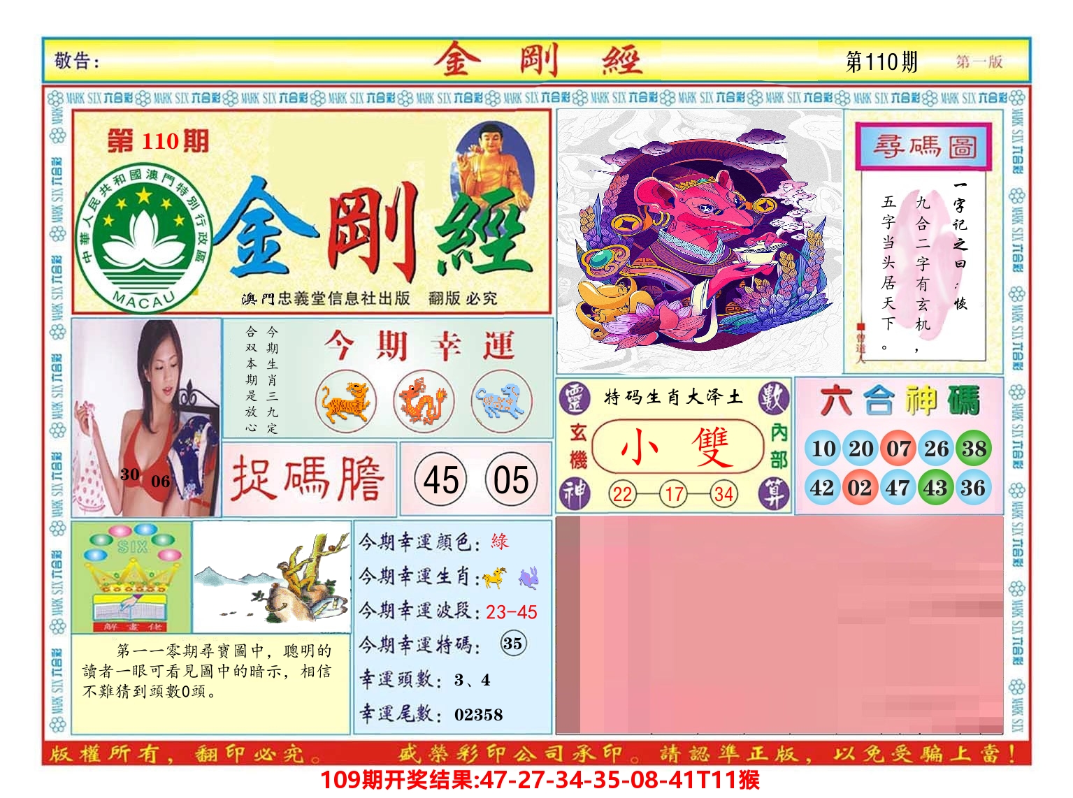 澳门金刚经 第110期
