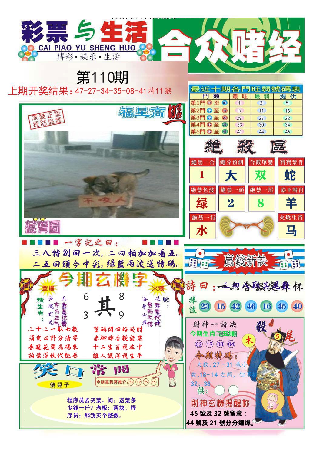 合众赌经 第110期