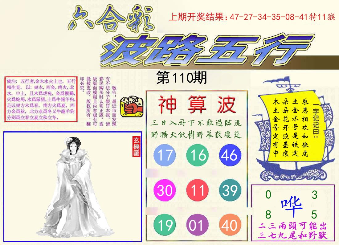 波路五行 第110期