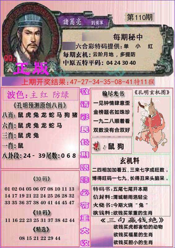 诸葛亮正版 第110期