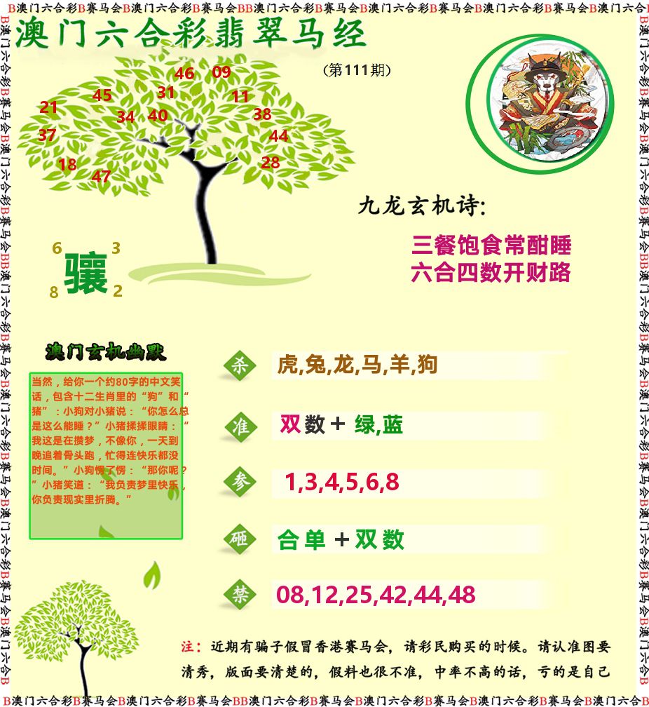 翡翠马经 第111期