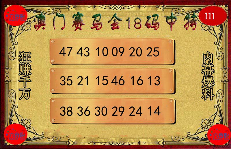 赛马会18码 第111期