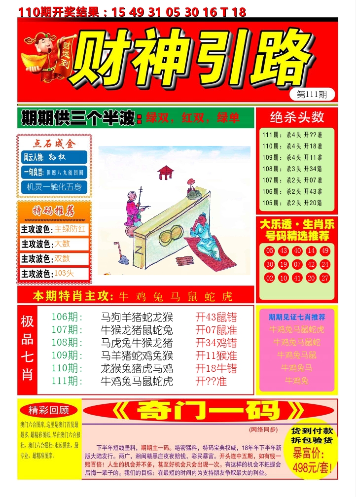 财神引路 第111期