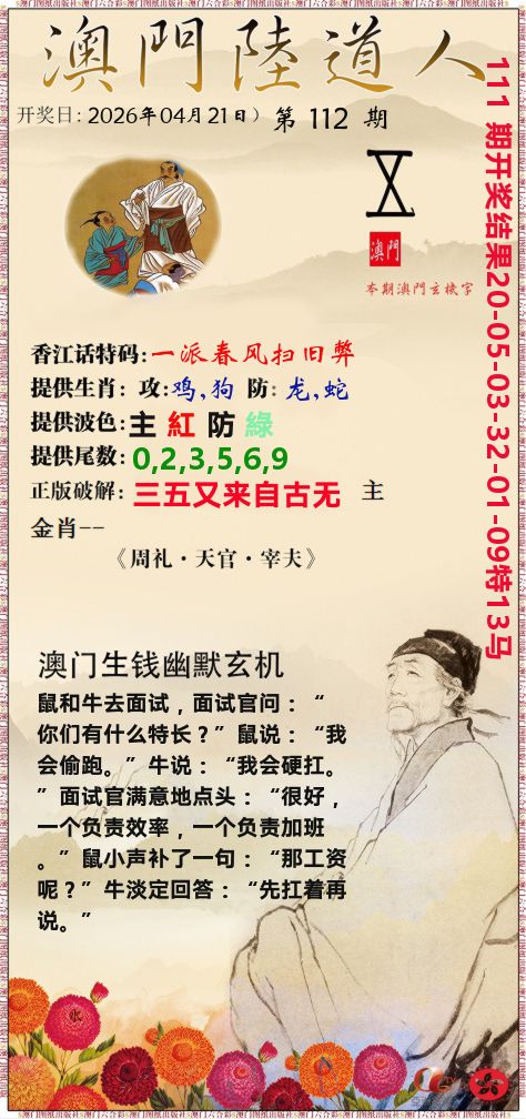 澳门陆道人 第112期