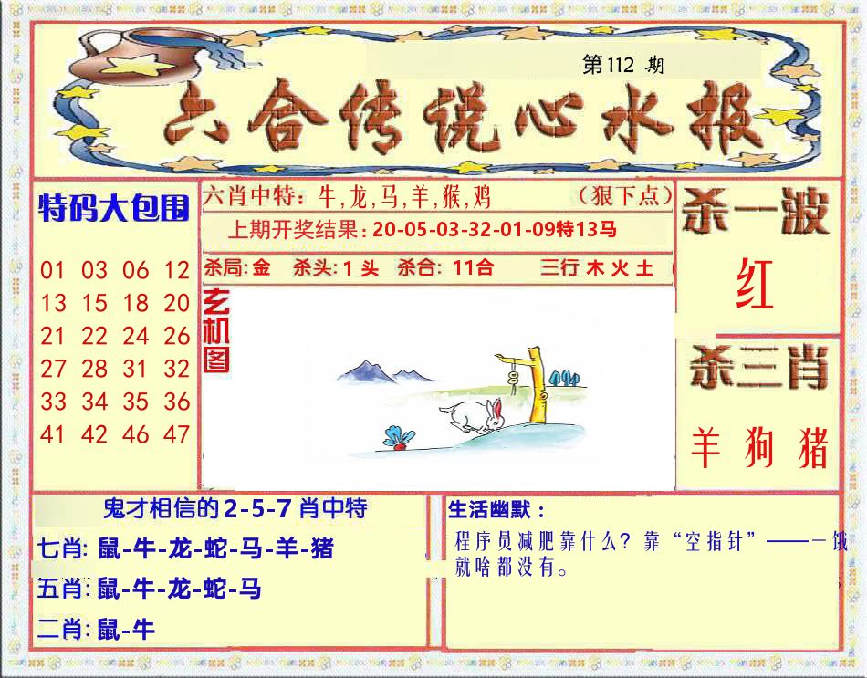 六合传说心水报 第112期