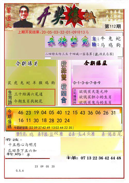 开奖爆料 第112期