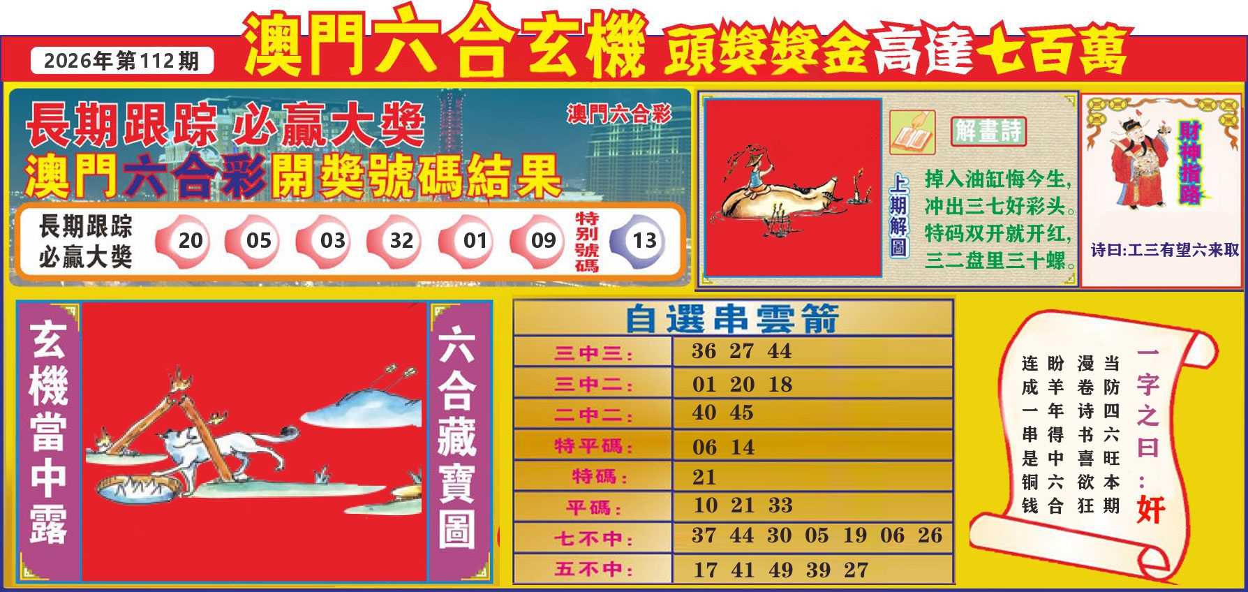 七星彩图C 第112期