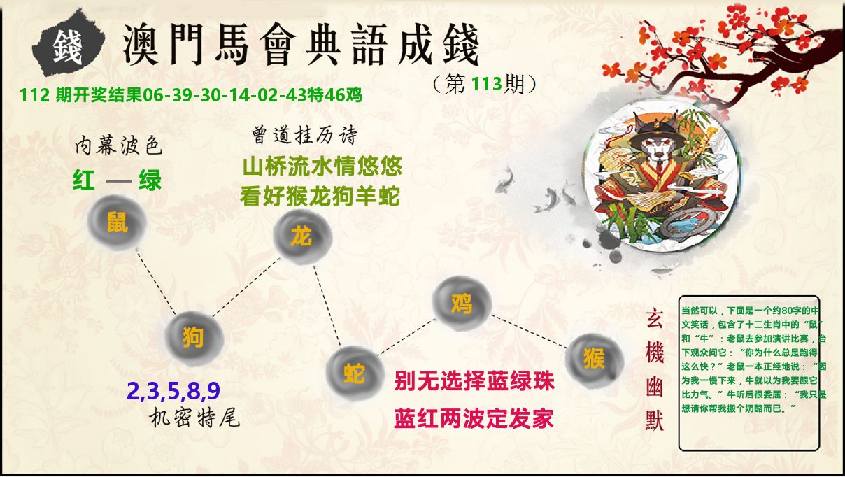 典语成钱 第113期