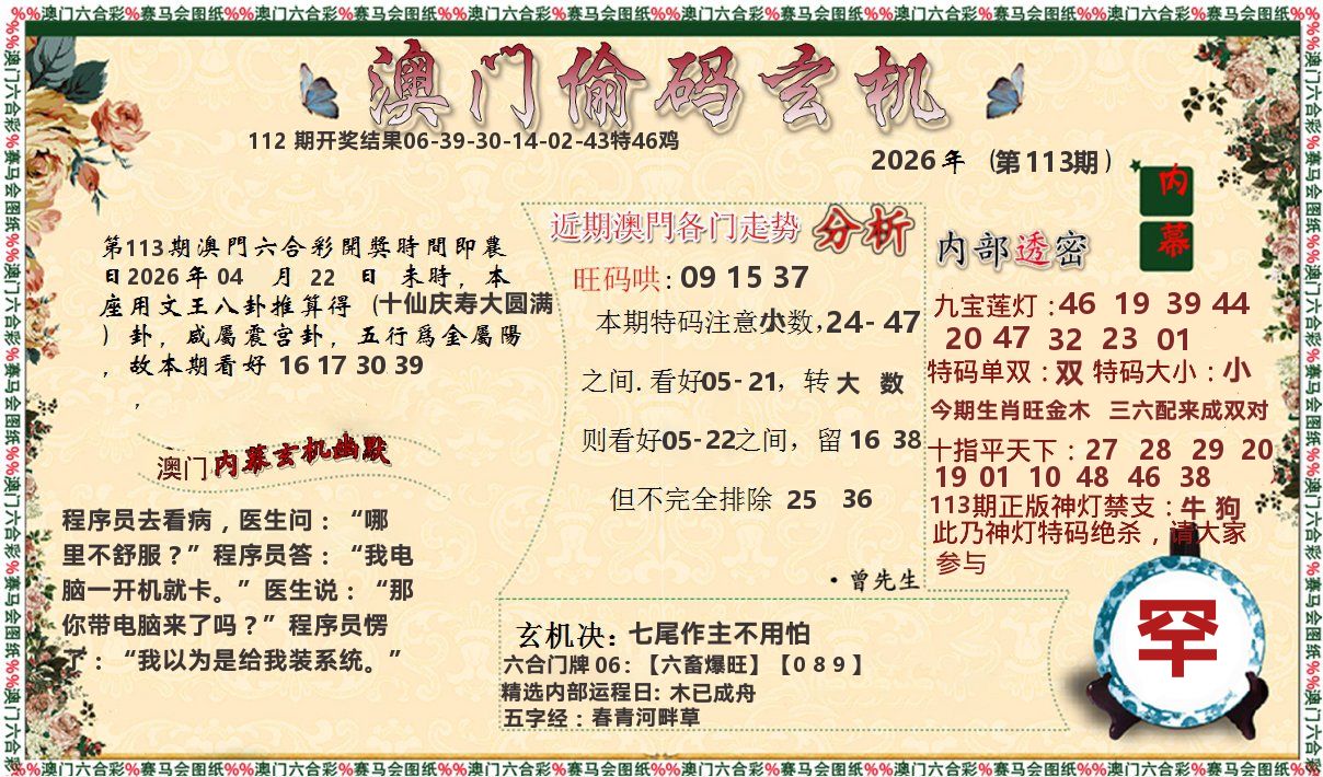 偷码玄机 第113期