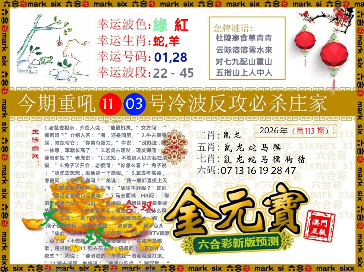 金元宝 第113期