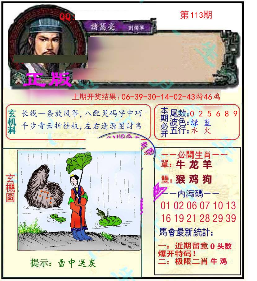 诸葛亮玄机 第113期