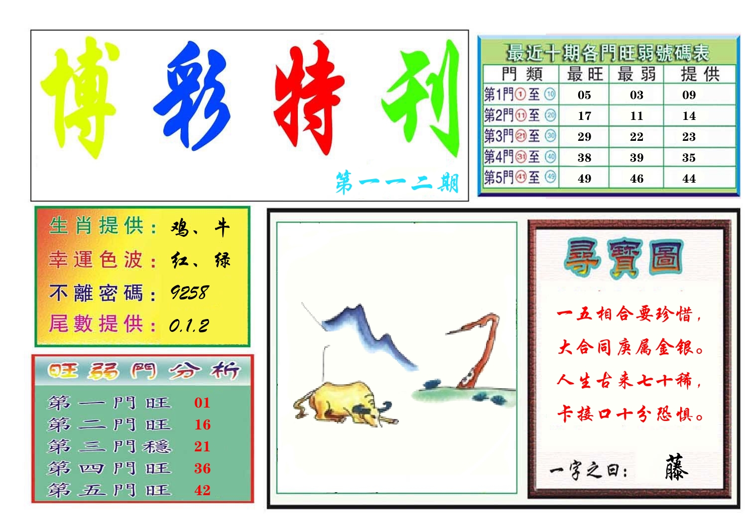 博彩特刊 第113期
