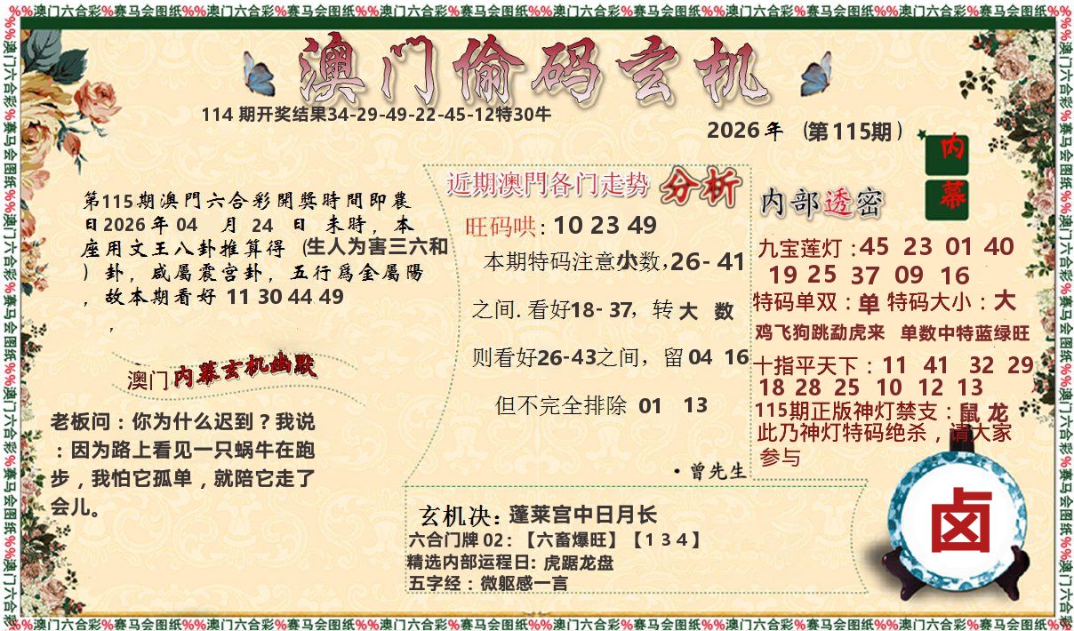 偷码玄机 第115期