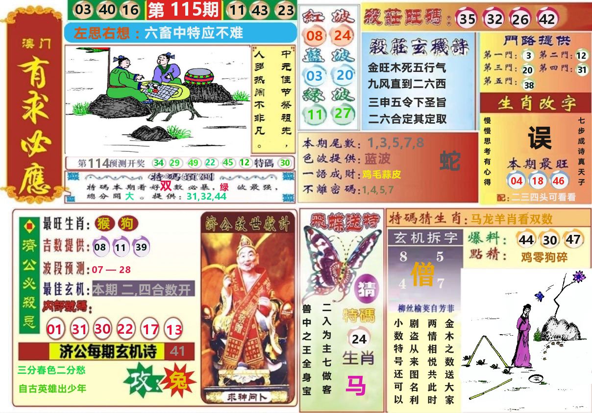 澳门有求必应 第115期