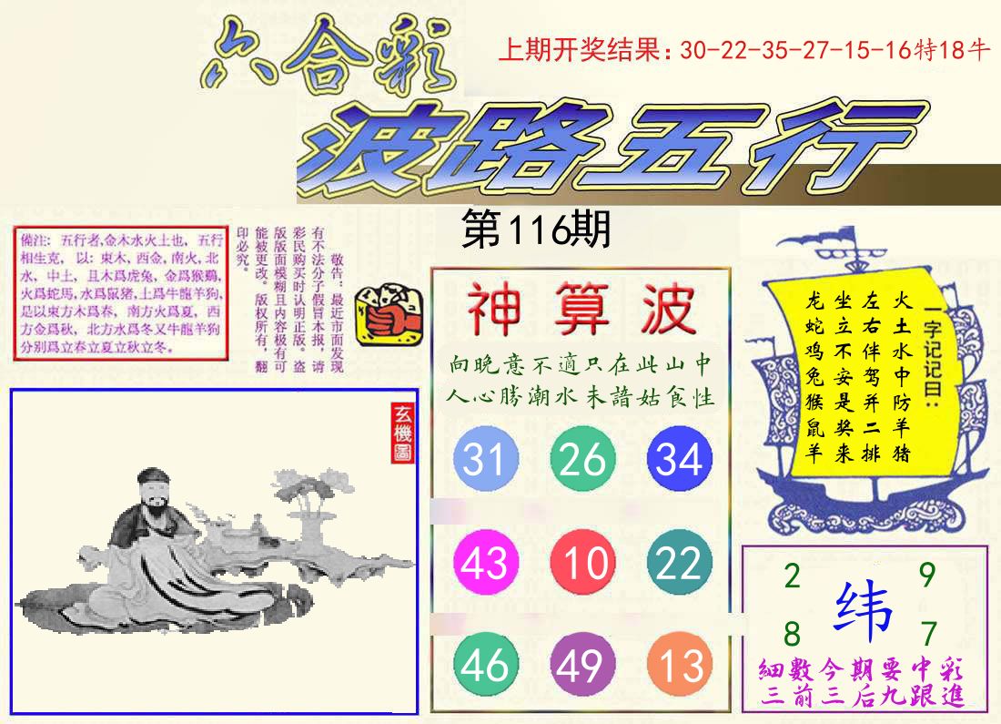 波路五行 第116期