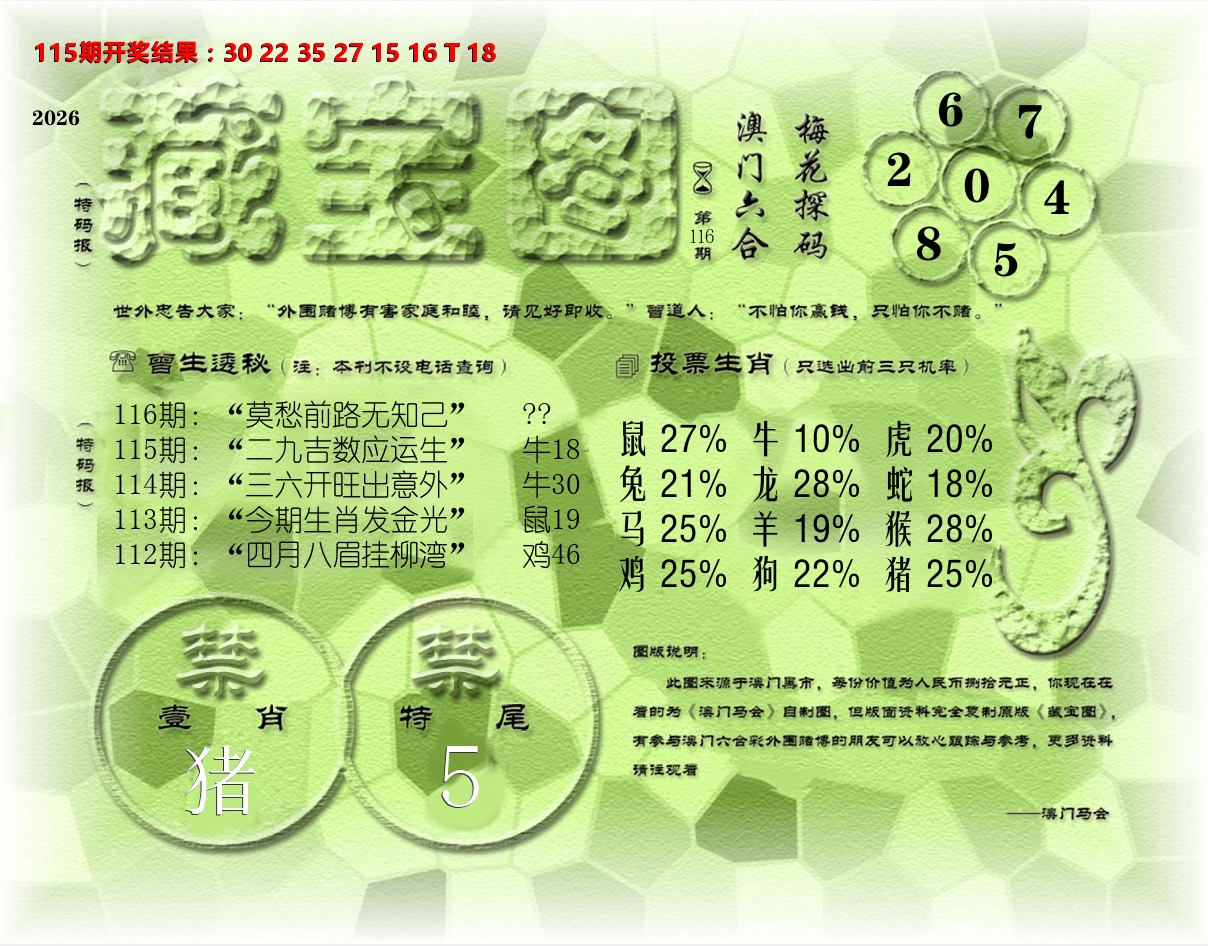 老《藏宝图》 第116期
